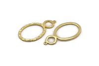 Gold Ring Pendant, Gold Plated Brass Oval Ring Pendant With 1 Loop, Earrings, Charms, Findings (48x25x1.6mm) U137