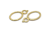 Gold Ring Pendant, Gold Plated Brass Oval Ring Pendant With 1 Loop, Earrings, Charms, Findings (48x25x1.6mm) U137