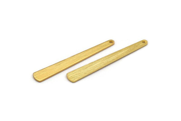 Gold Necklace Bar, 4 Gold Plated Brass Textured Bar Charms With 1 Hole, Earrings, Pendants (43x6x0.80mm) D0795 H0960