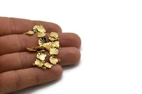 Shell Clam Charm, 24 Gold Plated Brass Clam Charms, Pendant, Findings (10x9mm) Brs 110 A0156