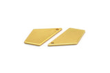 Gold Diamond Charm, 8 Gold Plated Brass Rhombus Stamping Blanks With 1 Hole, Earrings, Findings (20x10x0.80mm) D1413