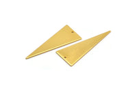 Gold Triangle Charm, 2 Gold Plated Brass Triangle Charms With 1 Hole, Earrings, Findings (37x15x0.80mm) D1351