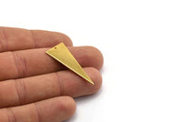 Gold Triangle Charm, 2 Gold Plated Brass Triangle Charms With 1 Hole, Earrings, Findings (37x15x0.80mm) D1351