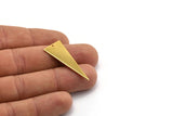 Gold Triangle Charm, 2 Gold Plated Brass Triangle Charms With 1 Hole, Earrings, Findings (37x15x0.80mm) D1351