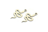 Silver Snake Charm, 24 Antique Silver Plated Brass Snake Shaped Charms With 1 Loop, Pendants, Findings (19x11x0.60mm) A4090