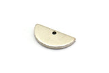 Silver Semi Circle , 12 Antique Silver Plated Brass Half Moon Charms With 1 Hole, Pendants (15x7.5x1.2mm) D1365