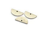 Silver Semi Circle , 12 Antique Silver Plated Brass Half Moon Charms With 1 Hole, Pendants (15x7.5x1.2mm) D1365