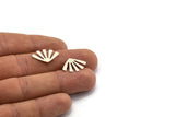 Silver Sun Blank, 24 Antique Silver Plated Brass Rising Sun Flag Blanks, Findings (20x12x0.60mm) D960