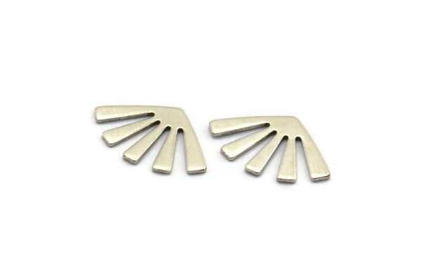 Silver Sun Blank, 24 Antique Silver Plated Brass Rising Sun Flag Blanks, Findings (15x9x0.60mm) D958