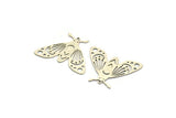 Silver Butterfly Charm, 4 Antique Silver Plated Brass Butterfly Charms With 1 Loop, Earring Findings (26x35x0.60mm) A3838 H0970