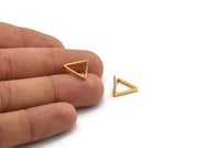 Gold Triangle Earring, 4 Gold Plated Brass Triangle Stud Earrings (14x0.8x2mm) Bs 1200 A1206