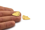 Gold Triangle Earring, 2 Gold Plated Brass Triangle Stud Earrings With 1 Loop (25x17x0.80mm) D1571 A2200