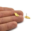 Gold Drop Earring, 6 Gold Plated Brass Drop Stud Earrings With 1 Hole (15x8x0.80mm) M01476 A1458