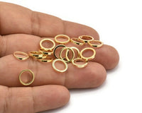 10mm Circle Connectors - 12 Gold Plated Brass Circle Connectors (10x1.2mm) N0439