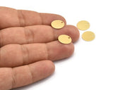 Gold Cabochon Tag, 12 Gold Plated Brass Cabochon Tags, Stamping Tags (12mm) Brs 68 A0290