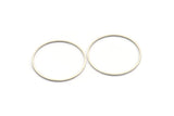 37mm Circle Connectors, 12 Antique Silver Plated Brass Circle Connectors (37x1x1mm) A4066