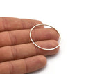 37mm Circle Connectors, 12 Antique Silver Plated Brass Circle Connectors (37x1x1mm) A4066