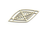 Silver Marquise Charm, 8 Antique Silver Plated Brass Marquise Charms With 2 Holes, Connectors (39x20.5x0.60mm) A4488