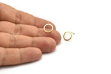 Brass Circle Earring, 10 Raw Brass Circle Stud Earrings (10x0.80mm) A2576 A6040