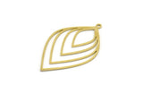 Brass Drop Charm, 4 Raw Brass Drop Shaped Charms With 1 Loop, Findings (42x25x0.60mm) A6429