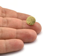 Gold Round Earring, 4 Textured Gold Plated Brass Round Stud Earrings With 1 Hole (12x0.70mm) E081 A2010