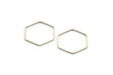 Hexagon Ring Charm, 24 Antique Silver Plated Brass Hexagon Shaped Ring Charms (20x0.6x0.9mm) BS 1204