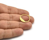Brass Round Charm, 24 Raw Brass Round Charms With 1 Loop, Pendnats, Earring, Findings (22x0.80mm) BS 2191
