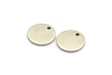 Silver Cabochon Tag, 10 Antique Silver Plated Brass Cabochon Tags With 1 Hole, Stamping Tags (12x1.2mm) D1378