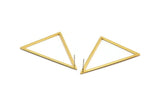 Gold Triangle Earring, 2 Gold Plated Brass Triangle Stud Earrings (53x53x40mm) Bs-1307 A1749
