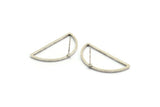Semi Circle Earring, 6 Antique Silver Plated Brass Semi Circle Stud Earrings (30x15x1.2mm) Bs 1173 A1361
