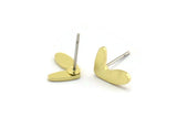 Brass Heart Earring, 10 Raw Brass Heart Stud Earrings (11x8x1mm) M705 A6569