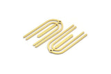 Brass Fringed Charm, 12 Raw Brass Fringe Shaped Charms With 1 Hole, Findings (33x15x0.80mm) A6472