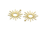 Brass Sun Charm, 24 Raw Brass Sun Charms With 1 Loop, Charm Pendants (26.5x24x0.80mm) A6459