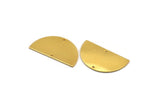Semi Circle Charm, Gold Plated Brass Half Moon Charm With 2 Holes, Findings, Pendants (38x22x0.80mm) D1111