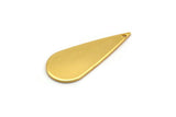 Gold Drop Charm, 2 Gold Plated Brass Drop Charms With 1 Hole, Earrings, Findings (34x14x1mm) D1372