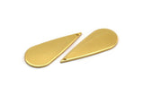 Gold Drop Charm, 2 Gold Plated Brass Drop Charms With 1 Hole, Earrings, Findings (34x14x1mm) D1372