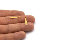 Gold Stick Charm, 12 Gold Plated Brass Stick Charms With 1 Loop, Necklace Bars, Findings (20x4x1.5x0.80mm) A1356