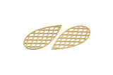 Gold Drop Charm, 6 Gold Plated Brass Drop Charms, Findings (27x13x0.30mm) F121