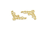 Brass Eagle Charm, 12 Raw Brass Eagle Shaped Charms With 2 Loops, Bird Charms, Necklace Charms, Connector Charms (22x38x0.60mm) A6619
