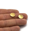 Gold Cabochon Tag, 4 Gold Plated Brass Cabochon Tags With 1 Hole, Stamping Tags (12x1mm) E082