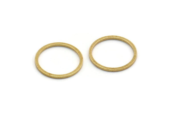 16mm Circle Connectors - 200 Raw Brass Circle Connectors (16x1x1mm) Bs 1098
