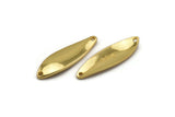 Gold Irregular Charm, 2 Gold Plated Brass Marquise Connectors With 2 Hole, Findings (36x10.5x1.5mm) D1174