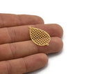Gold Drop Charm, 10 Gold Plated Brass Drop Connectors With 2 Loops, Findings (31x20x0.30mm) F120