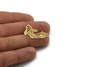 Gold Fish Charm, 8 Gold Plated Brass Fish Charms With 1 Loop, Findings (27x18x0.40mm) D1678
