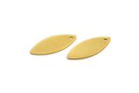 Gold Marquise Charm, 10 Gold Plated Brass Marquise Charms With 1 Hole, Earrings, Pendants (18x7x0.60mm) D1148