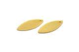 Gold Marquise Charm, 10 Gold Plated Brass Marquise Charms With 1 Hole, Earrings, Pendants (18x7x0.60mm) D1148