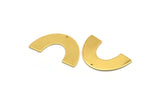 Gold Geometric Charm, 2 Gold Plated Brass Semi Circle Blanks With 1 Hole, Pendants, Findings (34x21x0.80mm) D1539