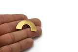 Gold Geometric Charm, 2 Gold Plated Brass Semi Circle Blanks With 1 Hole, Pendants, Findings (34x21x0.80mm) D1539