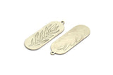 Silver Leaf Charm, 4 Antique Silver Plated Brass Oval Leaf Charms With 1 Loop, Charm Pendants (12x34x0.60mm) A4930