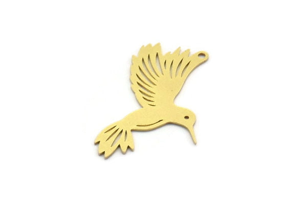 Pirinç Kuş Tılsımı, 1 Halkalı 10 Ham Pirinç Sinek Kuşu Şeklinde Tılsım, Bulgular (32,5x17,5x0,60 mm) A6513